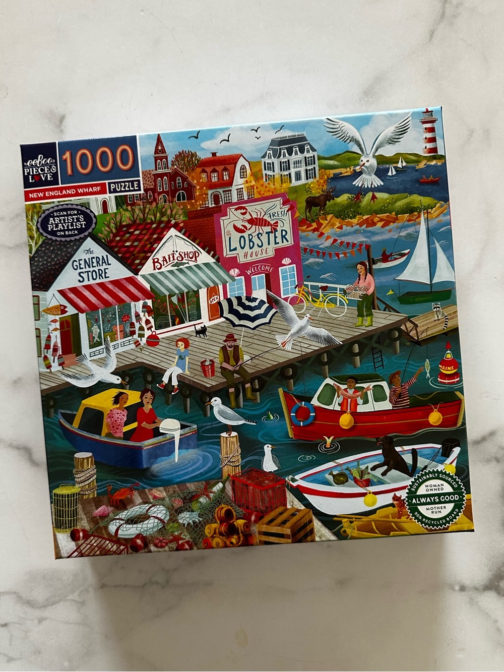 Eeboo New England Wharf 1000 Piece Puzzle